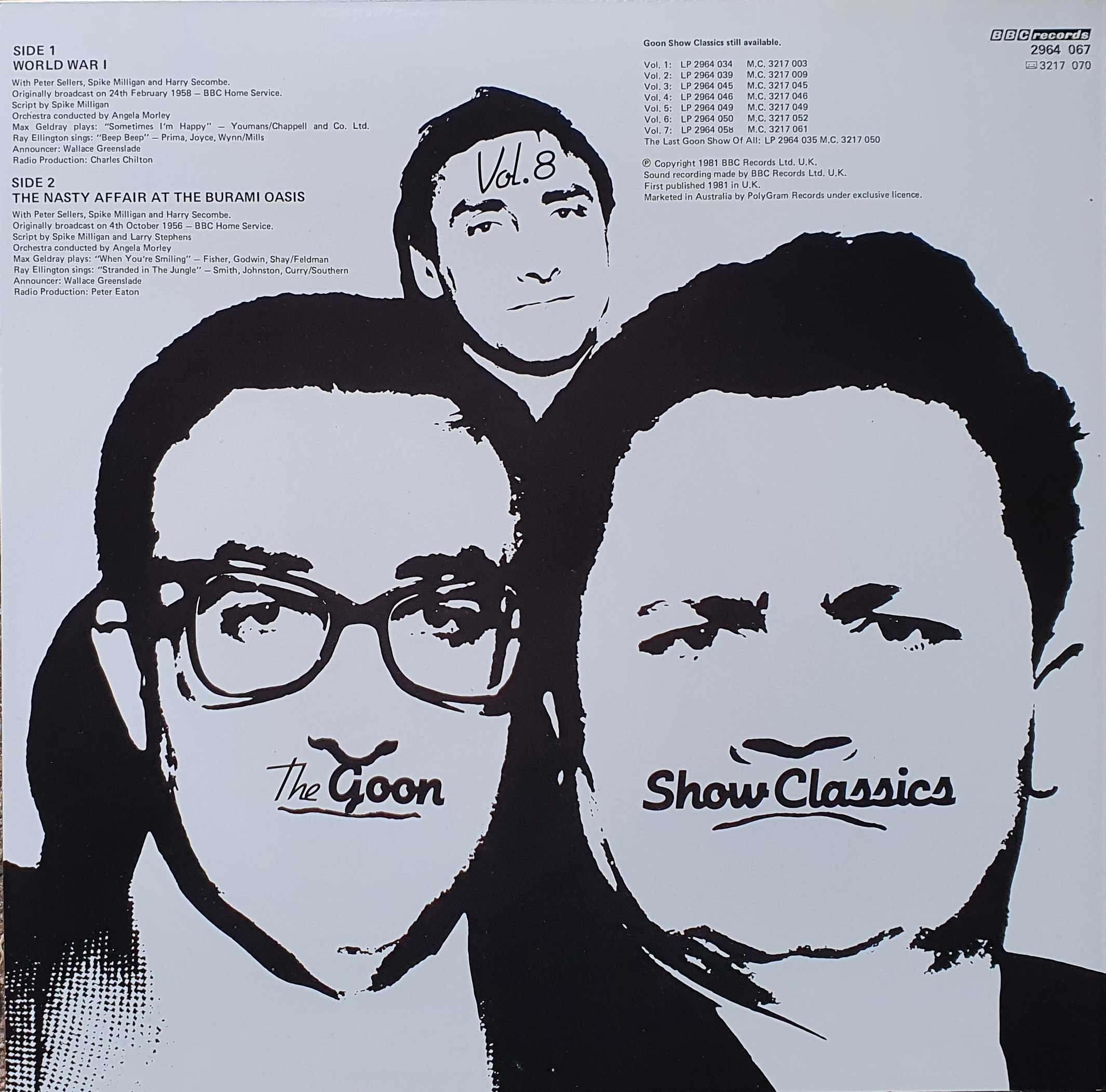 Picture of 2964 067 Goon Show classics vol. 8 by artist The Goon Show from the BBC records and Tapes library